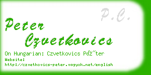 peter czvetkovics business card